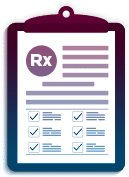 Clip board with Rx icon